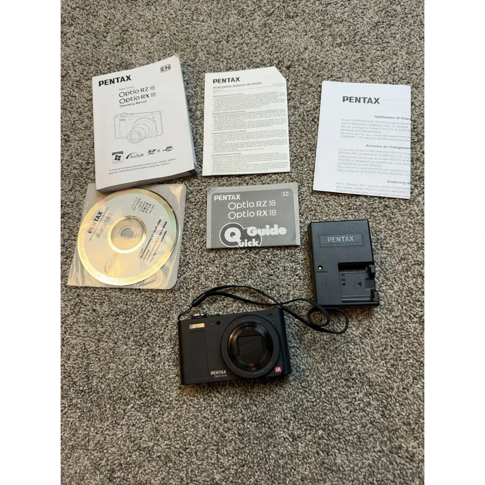 Pentax Digital Camera Optio RZ18 16.0MP 18x Zoom Black NO MEMORY CARD